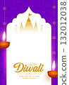 traditional happy diwali wishes purple template 132012038