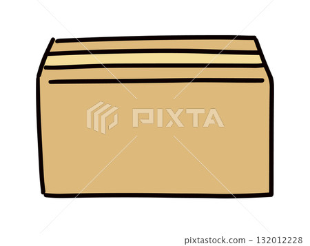 Simple illustration of a cardboard box sealed with tape (hand-drawn, vector). Simple illustration of a cardboard box sealed with tape (hand-drawn, vector). 132012228