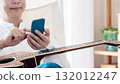 Male man who operates a smartphone 132012247