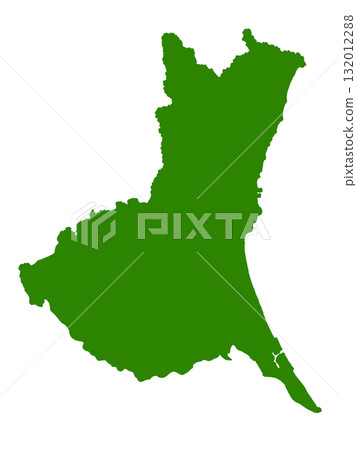 Map of Ibaraki Prefecture (Green) 132012288