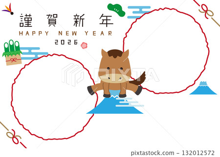 2026年新年賀卡 - 富士山跳躍 - 兩個白色圓圈相框 2026年新年賀卡 - 富士山跳躍 - 兩個白色圓圈相框 132012572