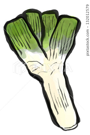 下仁田韭菜的水墨畫風格插圖 132012579