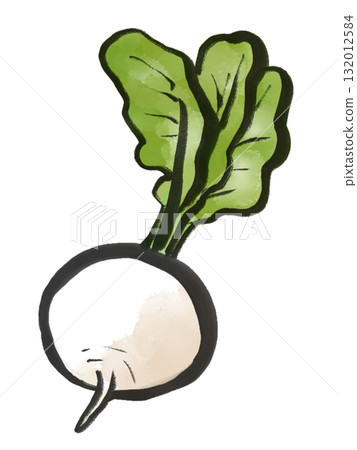 蘿蔔水墨畫風格插畫 132012584