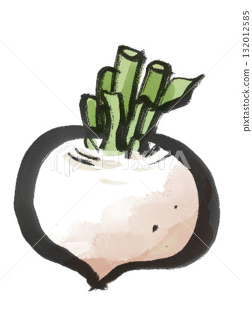 蘿蔔水墨畫風格插畫 蘿蔔水墨畫風格插畫 132012585