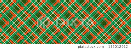Christmas seamless pattern. Red and green check gingham background. New year tartan texture for wrapping paper, present decoration, fabric, textile swatch. Vichy plaid check backdrop. Vector  132012912