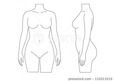 Female mannequin body line illustration 132013019