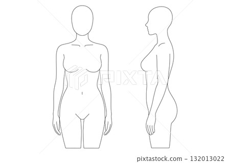 Female mannequin body line illustration Female mannequin body line illustration 132013022