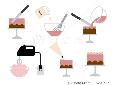 用草莓奶油裝飾海綿蛋糕 132013060