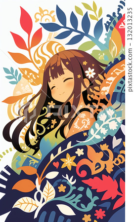 Pensive Girl Patchwork 132013235