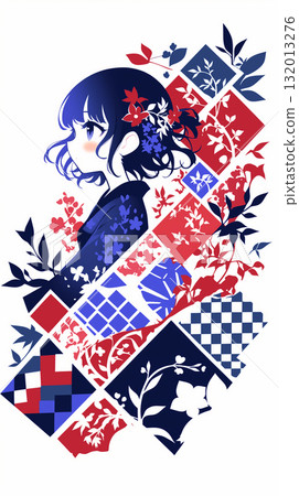 Pensive Girl Patchwork 132013276