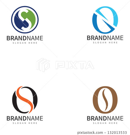 S OS SO logo design vector template 132013533