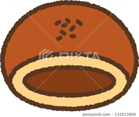 Illustration of cut anpan Illustration of cut anpan 132013809