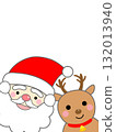 Cute illustration of Santa Claus and reindeer 132013940
