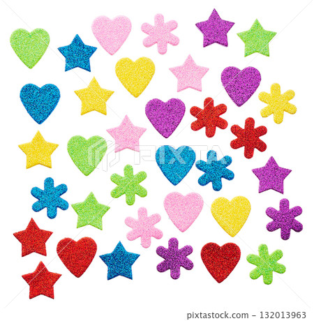 Colorful Glitter Foam Star, Heart, Flower Craft Materials 132013963