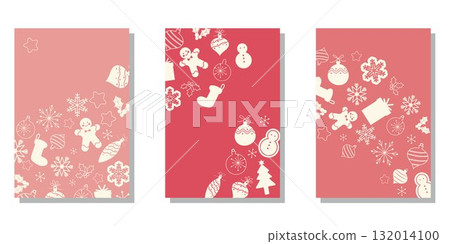 Christmas decoration card set, Merry Christmas cute illustrations 132014100