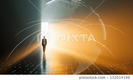 People who move forward into the future with global data 132014198