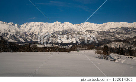 長野縣白馬村北阿爾卑斯山的雪山 132014365