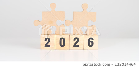 2026 year block with jigsaw puzzle icon. Business Process, Team, teamwork, Goal, mission, Resolution, strategy, plan, Action, partnership, and New Year start 2026 year block with jigsaw puzzle icon. Business Process, Team, teamwork, Goal, mission, Resolution, strategy, plan, Action, partnership, and New Year start 132014464