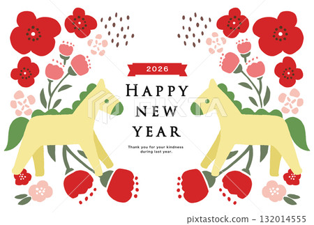 2026 Horse Year New Year's card template 132014555
