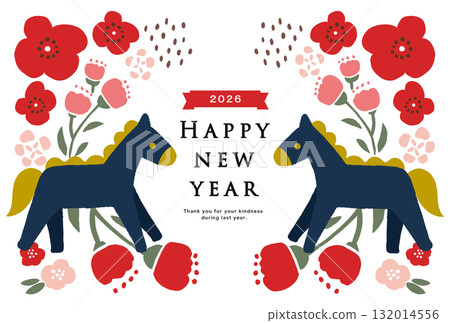 2026 Horse Year New Year's card template 132014556