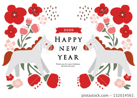 2026 Horse Year New Year's card template 2026 Horse Year New Year's card template 132014561