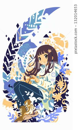 Smiling Girl Patchwork 132014653