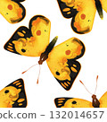 Orange Sulfur Butterfly or Colias eurytheme. Seamless watercolor pattern for printing on fabric, textiles, wrapping paper, bags, notebooks and notepads. Fashion ss26 132014657