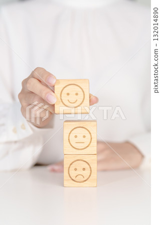 Woman show Emotion face block, Mental health Assessment, Psychology, Health Wellness, Feedback, Customer Review, Experience, Satisfaction Survey, Opinion, Evaluation and World Mental Health day Woman show Emotion face block, Mental health Assessment, Psychology, Health Wellness, Feedback, Customer Review, Experience, Satisfaction Survey, Opinion, Evaluation and World Mental Health day 132014890