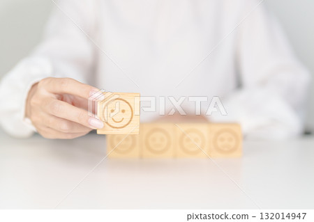 Woman show Emotion face block, Mental health Assessment, Psychology, Health Wellness, Feedback, Customer Review, Experience, Satisfaction Survey, Opinion, Evaluation and World Mental Health day Woman show Emotion face block, Mental health Assessment, Psychology, Health Wellness, Feedback, Customer Review, Experience, Satisfaction Survey, Opinion, Evaluation and World Mental Health day 132014947