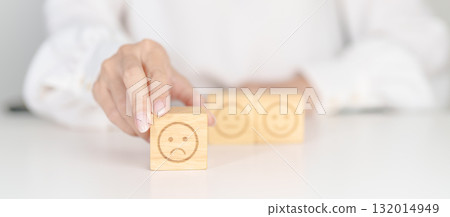 Woman show Unhappy Sad face block, Mental health Assessment, Psychology, Health Wellness, Feedback, Customer Review, Experience, Satisfaction Survey, Negative Thinking and World Mental Health day Woman show Unhappy Sad face block, Mental health Assessment, Psychology, Health Wellness, Feedback, Customer Review, Experience, Satisfaction Survey, Negative Thinking and World Mental Health day 132014949