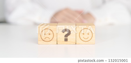 Emotion face with Question block, Mental health Assessment, Psychology, Health Wellness, Feedback, Customer Review, Experience, Satisfaction Survey, Opinion, Evaluation and World Mental Health day Emotion face with Question block, Mental health Assessment, Psychology, Health Wellness, Feedback, Customer Review, Experience, Satisfaction Survey, Opinion, Evaluation and World Mental Health day 132015001