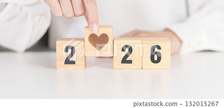 Happy New Year 2026 with heart block for health care, love, organ donation, resolution, charity, happy family, wellbeing and insurance concepts Happy New Year 2026 with heart block for health care, love, organ donation, resolution, charity, happy family, wellbeing and insurance concepts 132015267