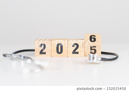 2025 end year to Happy New Year 2026 with Stethoscope of doctor and heart shape on table. health care, Insurance, Wellness and medical concepts 2025 end year to Happy New Year 2026 with Stethoscope of doctor and heart shape on table. health care, Insurance, Wellness and medical concepts 132015458