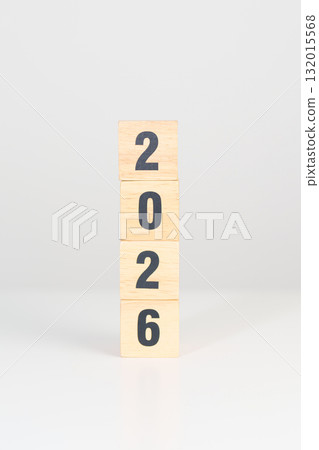 2025 change to 2026 year block on table. goal, Resolution, strategy, plan, start, budget, mission, action, motivation and New Year concepts 132015568