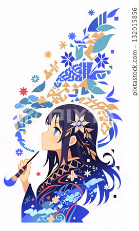 拿著刷子的女孩 - 拼布 132015856