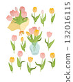 Hand drawn cute tulip illustration 132016115