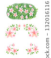 Cute azalea decorative illustration frame material hedge 132016116