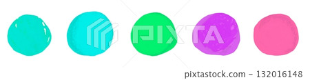 Colorful circle icons hand-drawn style 132016148