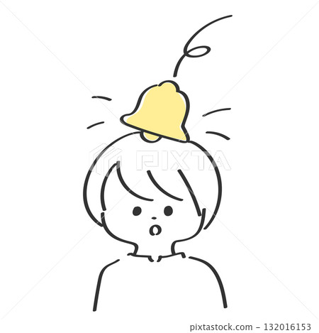 一位女士收到通知、鈴聲、撞擊的插圖 132016153