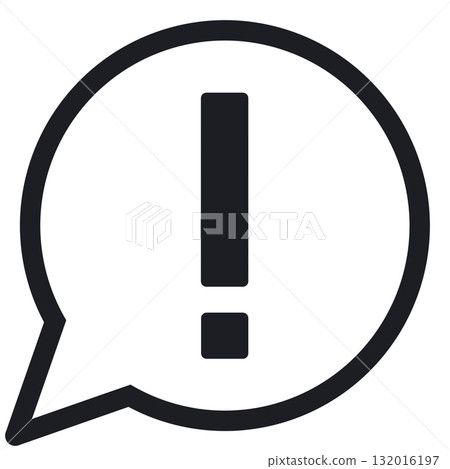 Simple round speech bubble with an exclamation mark (line drawing, transparent version) Simple round speech bubble with an exclamation mark (line drawing, transparent version) 132016197