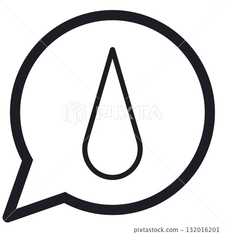 Simple round speech bubble sweat (line drawing, transparent version) 132016201