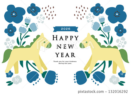 2026 Horse Year New Year's card template 132016292
