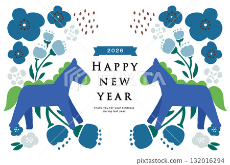 2026 Horse Year New Year's card template 2026 Horse Year New Year's card template 132016294