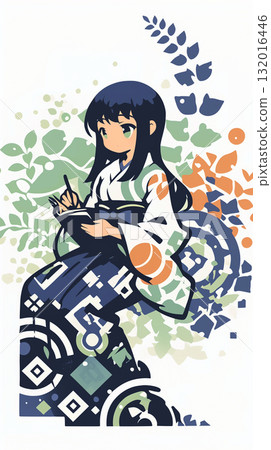 Pensive Girl Patchwork 132016446