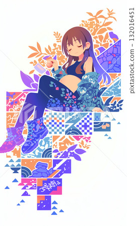 Pensive Girl Patchwork 132016451