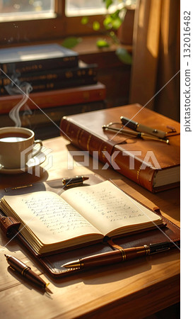 Self-care time journaling in a notebook Self-care time journaling in a notebook 132016482