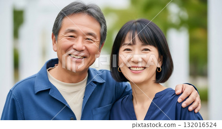 Smiling middle-aged couple 132016524