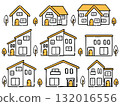 Various house illustration set vector (orange) 132016556