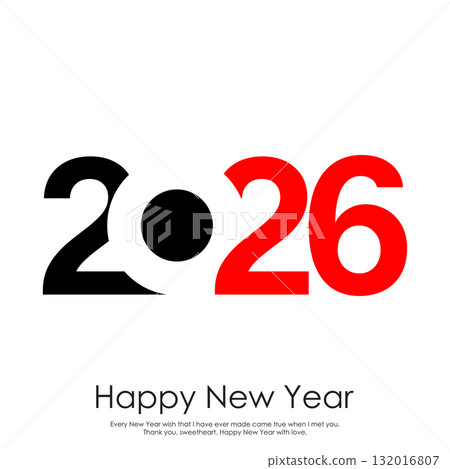Modern Happy New Year 2026 bold typography logo design. Vector Modern Happy New Year 2026 bold typography logo design. Vector 132016807