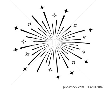 Black firework burst with sparkling stars. Minimal abstract explosion symbolizing celebration, brightness, and festive energy. Perfect for holiday, party, and New Year decoration design Black firework burst with sparkling stars. Minimal abstract explosion symbolizing celebration, brightness, and festive energy. Perfect for holiday, party, and New Year decoration design 132017082